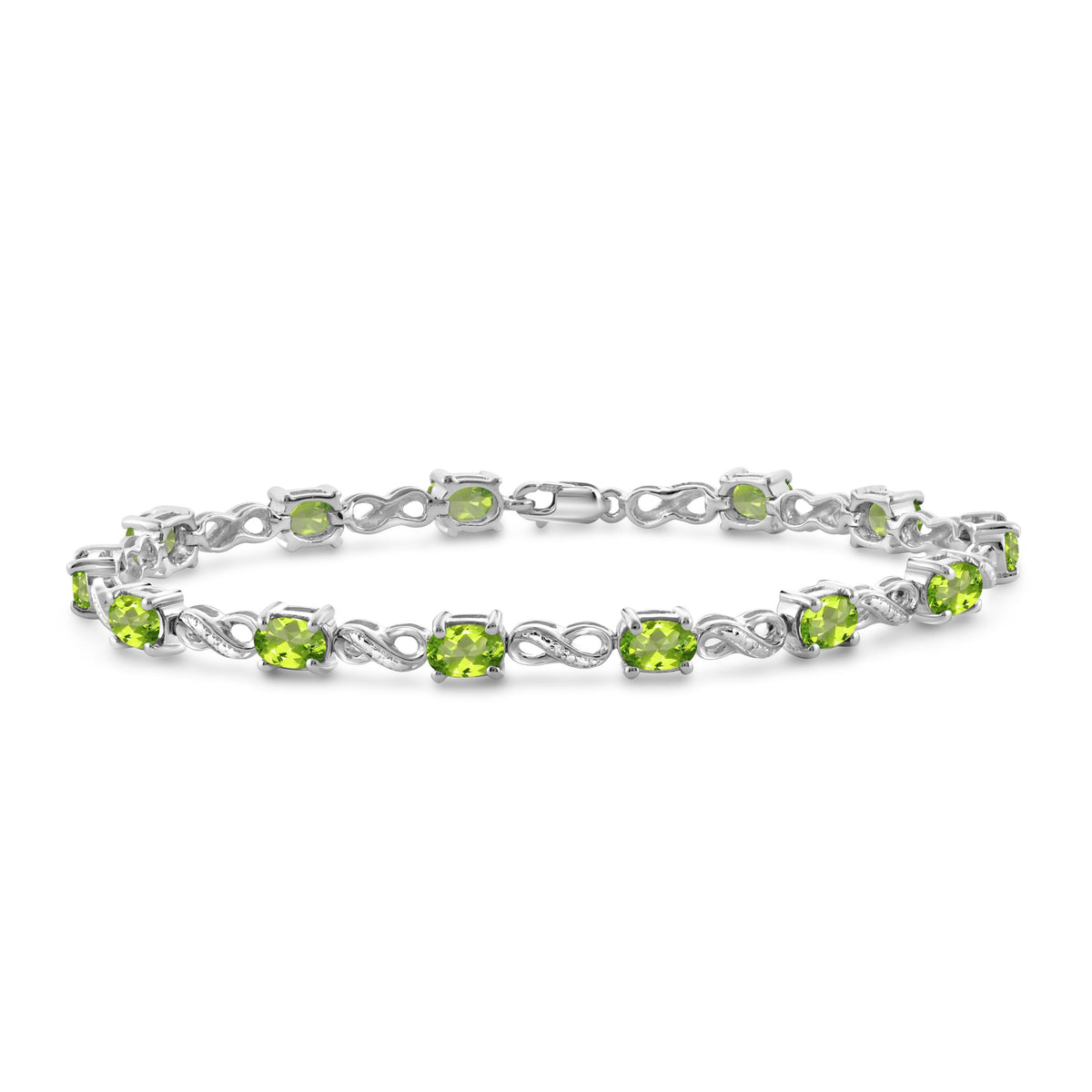 Peridot Bracelet with Lobster Clasp, Small 4mm Beads 6.0 / 925 Sterling Silver