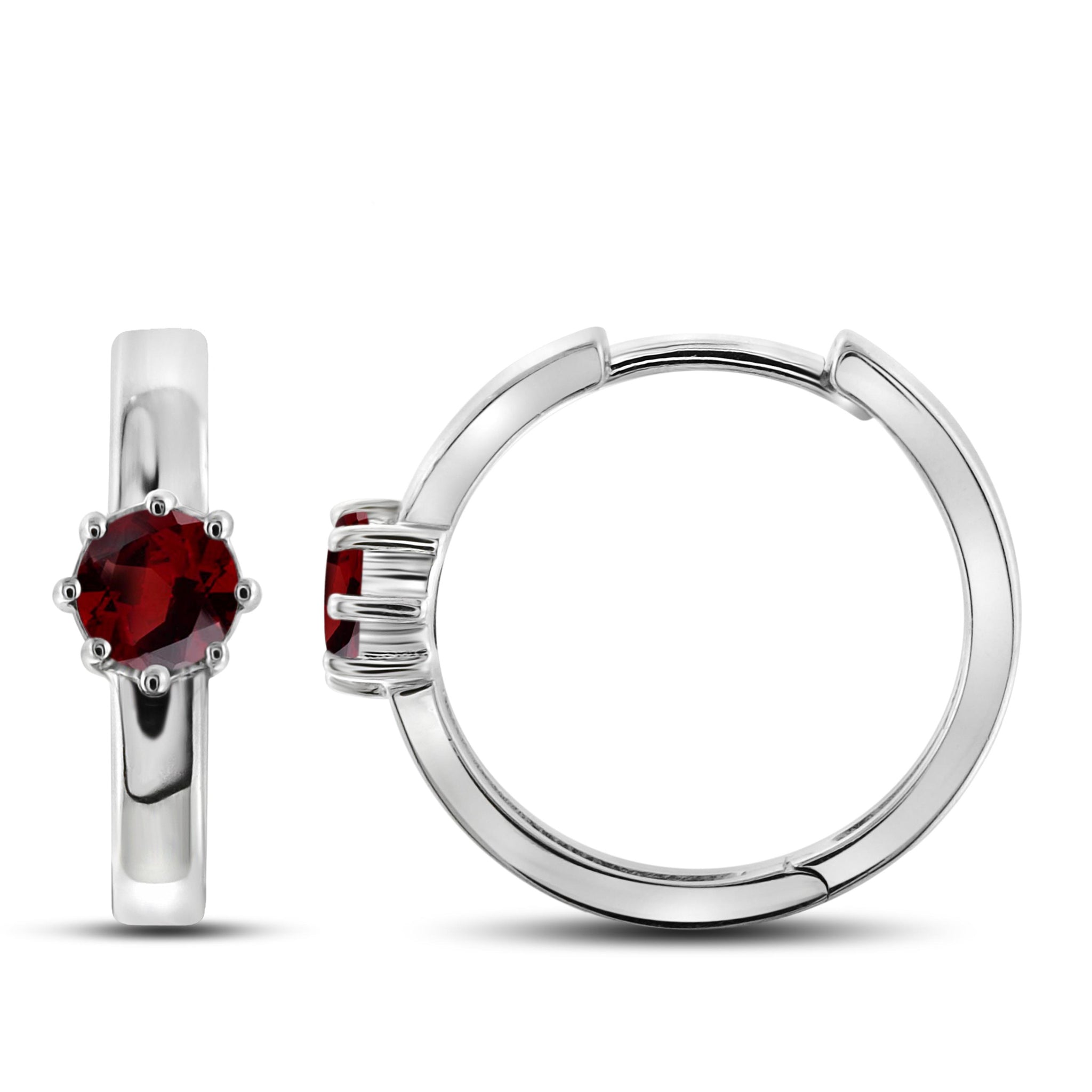 JewelonFire 1 1/5 Carat T.G.W. Garnet Sterling Silver Earrings - Assorted Colors