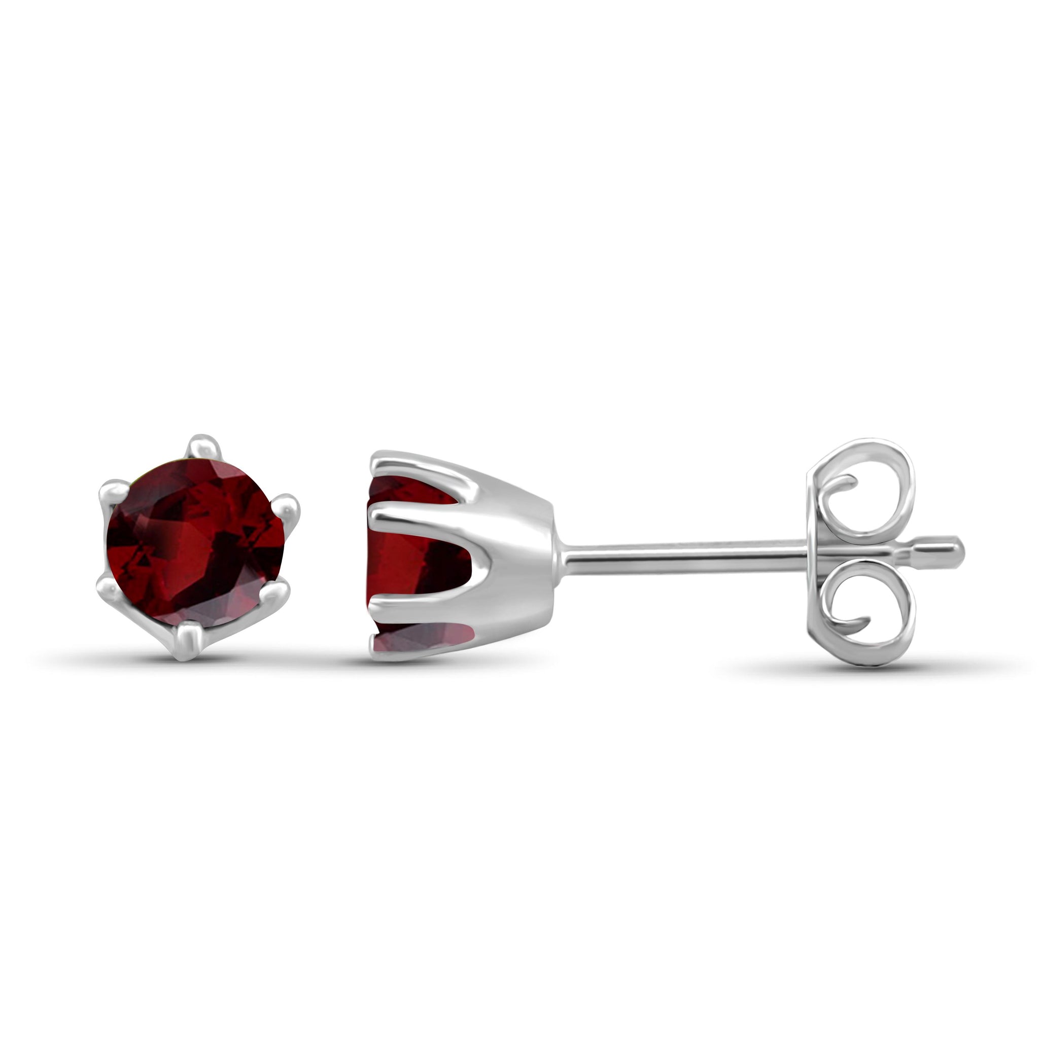 JewelonFire 1 1/5 Carat T.G.W. Garnet Sterling Silver Stud Earrings - Assorted Colors