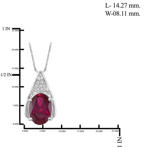 JewelonFire 7.70 Carat T.G.W. Ruby And 1/20 Carat T.W. White Diamond Sterling Silver 3 Piece Jewelry Set - Assorted Colors