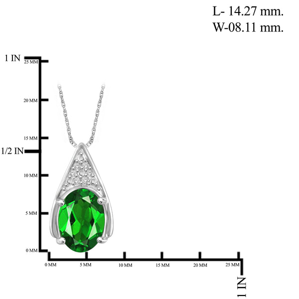 JewelonFire 4.80 Carat T.G.W. Chrome Diopside And 1/20 Carat T.W. White Diamond Sterling Silver 3 Piece Jewelry Set - Assorted Colors