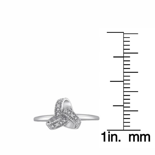 JewelonFire Accent Diamond Sterling Silver Love Knot Ring