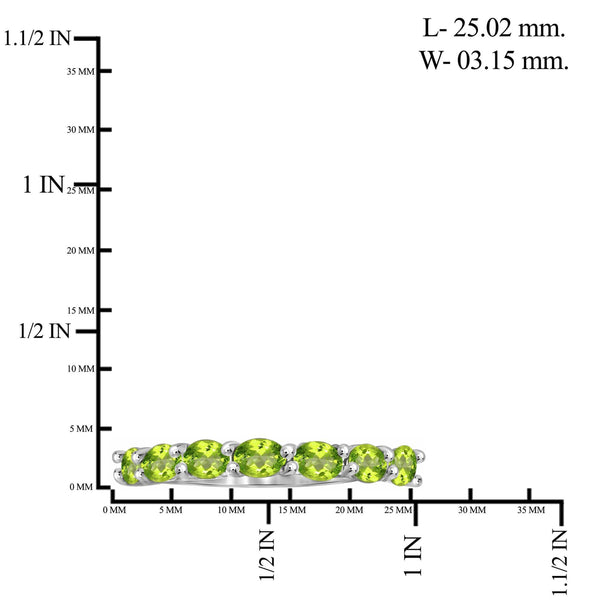 JewelonFire 1 1/3 Carat T.G.W. Peridot Sterling Silver Band - Assorted Colors