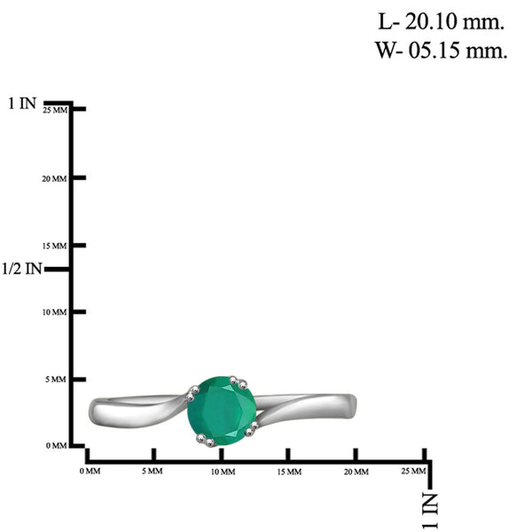 JewelonFire 1/2 Carat T.G.W. Emerald Sterling Silver Ring - Assorted Colors