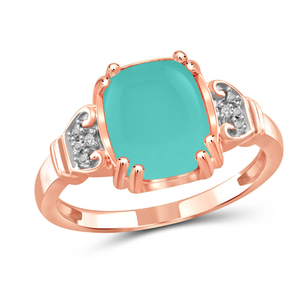 JewelonFire 2 3/4 Carat T.G.W. Chalcedony And White Diamond Accent Sterling Silver Fashion Ring