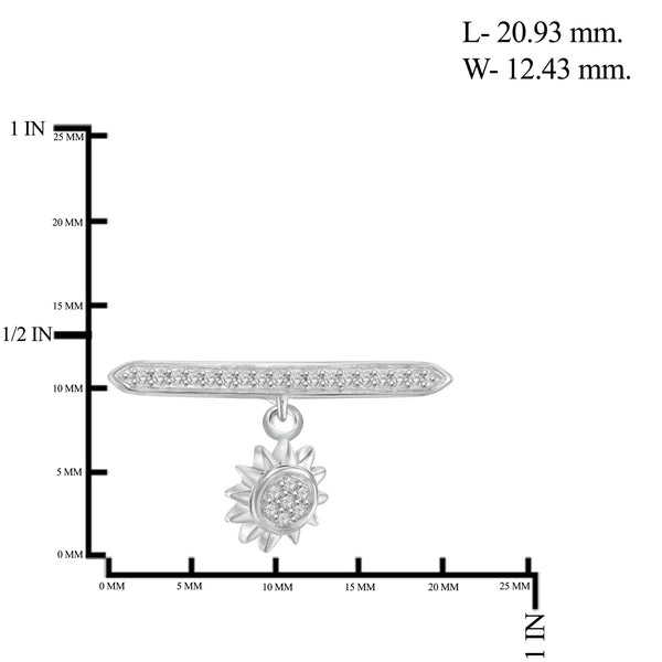 JewelonFire 1/10 Carat T.W. White Diamond Sterling Silver Sun Stackable Ring (Size 7 Only) - Assorted Colors
