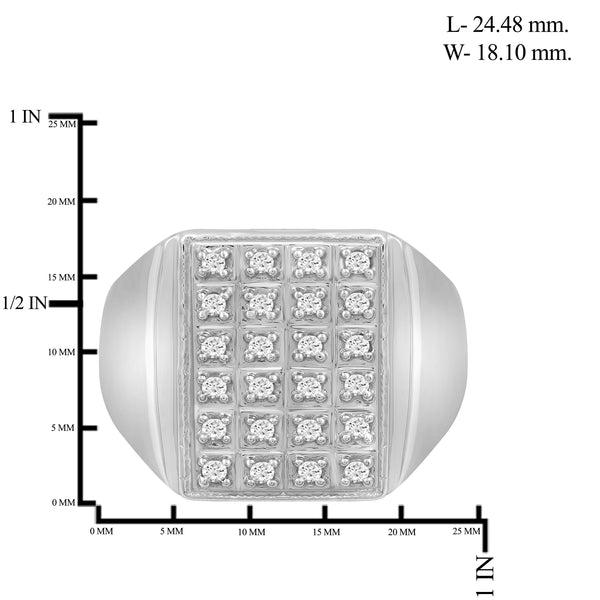 Jewelnova 1/4 Carat T.W. White Diamond 10k White Gold Men's Ring