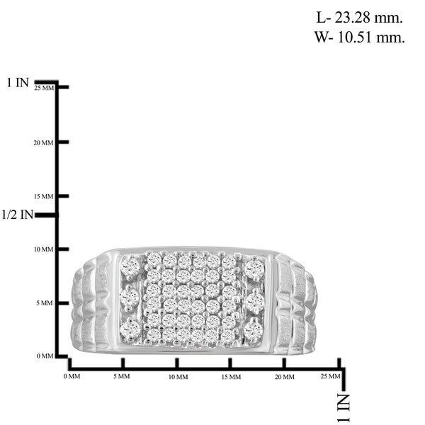 Jewelnova 1/2 Carat T.W. White Diamond 10k White Gold Men's Ring