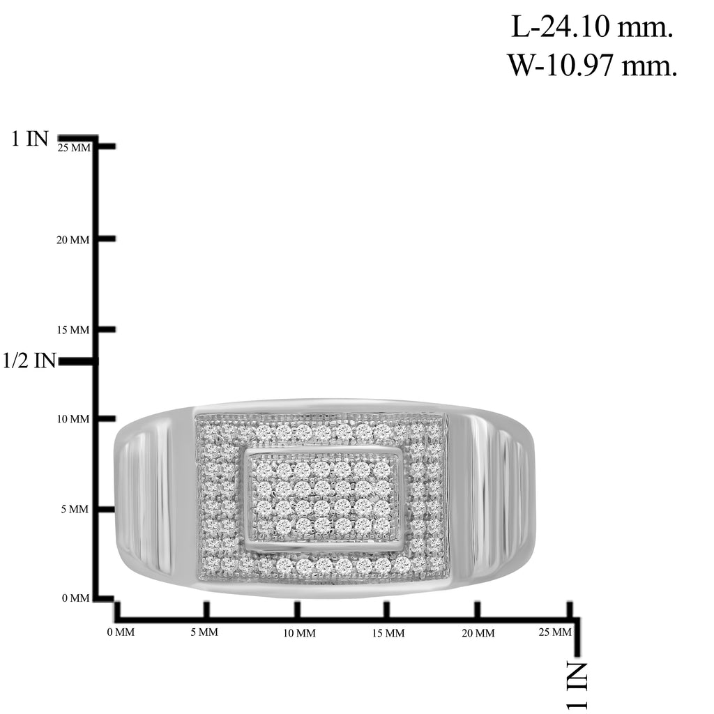 Jewelnova Men's 1/4 Carat T.W. White Diamond Ring